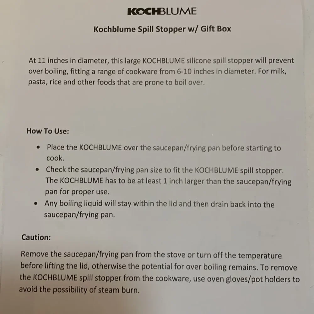 Kochblume Spill stopper with gift box
